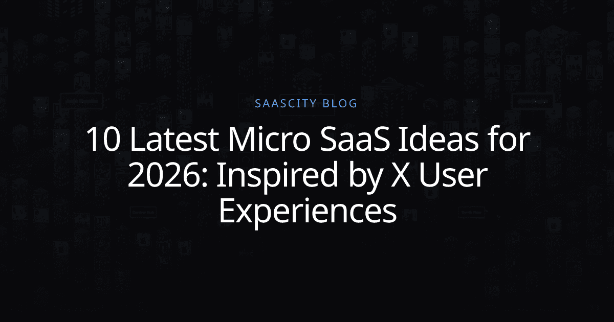 10 Latest Micro SaaS Ideas for 2026: Inspired by X User Experiences