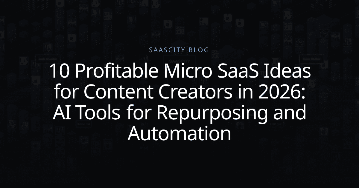 10 Profitable Micro SaaS Ideas for Content Creators in 2026: AI Tools for Repurposing and Automation