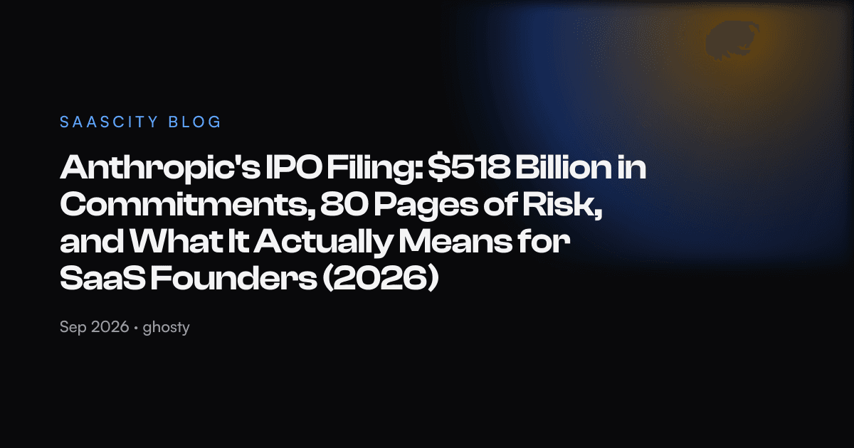 Anthropic's IPO Filing: $518 Billion in Commitments, 80 Pages of Risk, and What It Actually Means for SaaS Founders (2026)