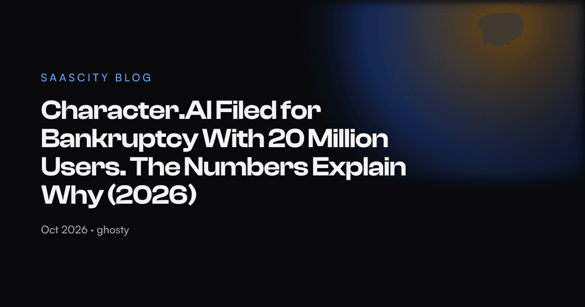 Character.AI Filed for Bankruptcy With 20 Million Users. The Numbers Explain Why (2026)
