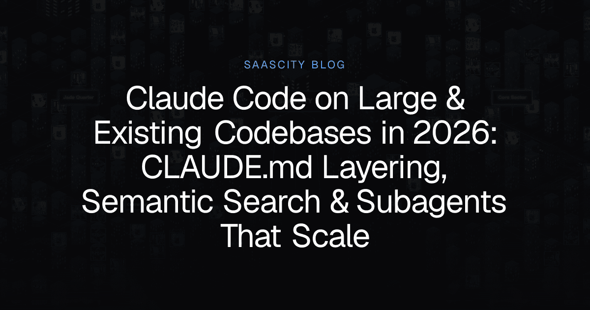Claude Code on Large & Existing Codebases in 2026: CLAUDE.md Layering, Semantic Search & Subagents That Scale