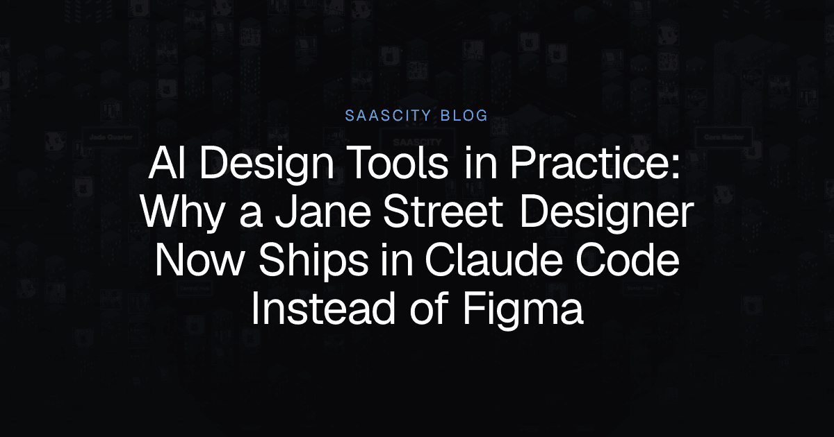 AI Design Tools in Practice: Why a Jane Street Designer Now Ships in Claude Code Instead of Figma