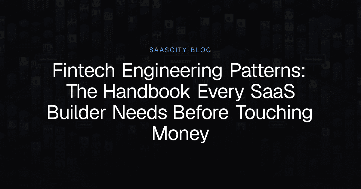 Fintech Engineering Patterns: The Handbook Every SaaS Builder Needs Before Touching Money