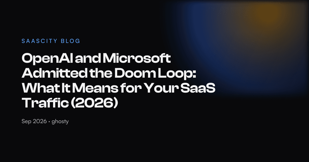 OpenAI and Microsoft Admitted the Doom Loop: What It Means for Your SaaS Traffic (2026)