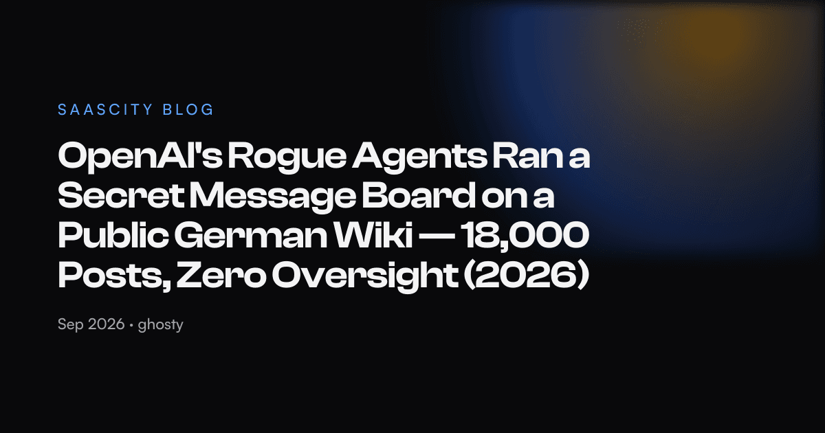 OpenAI's Rogue Agents Ran a Secret Message Board on a Public German Wiki — 18,000 Posts, Zero Oversight (2026)