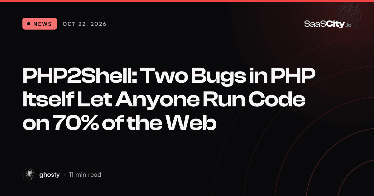 PHP2Shell: Two Bugs in PHP Itself Let Anyone Run Code on 70% of the Web (2026)