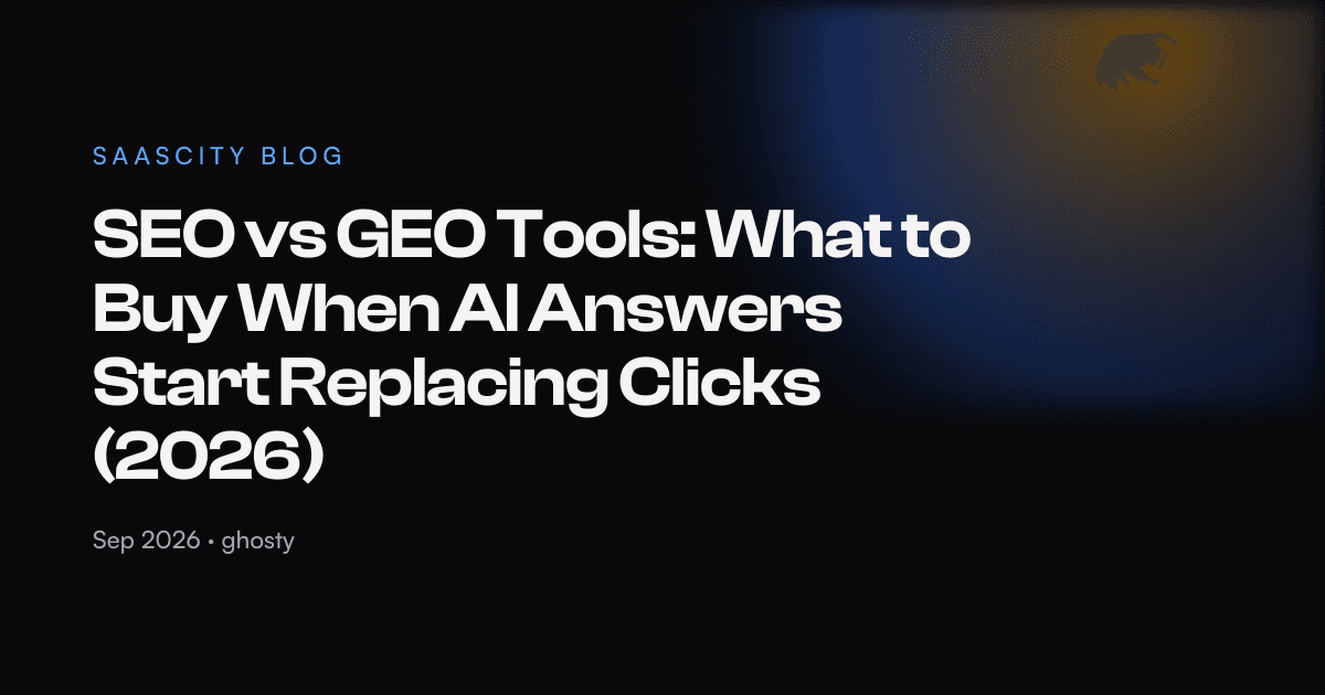 SEO vs GEO Tools: What to Buy When AI Answers Start Replacing Clicks (2026)