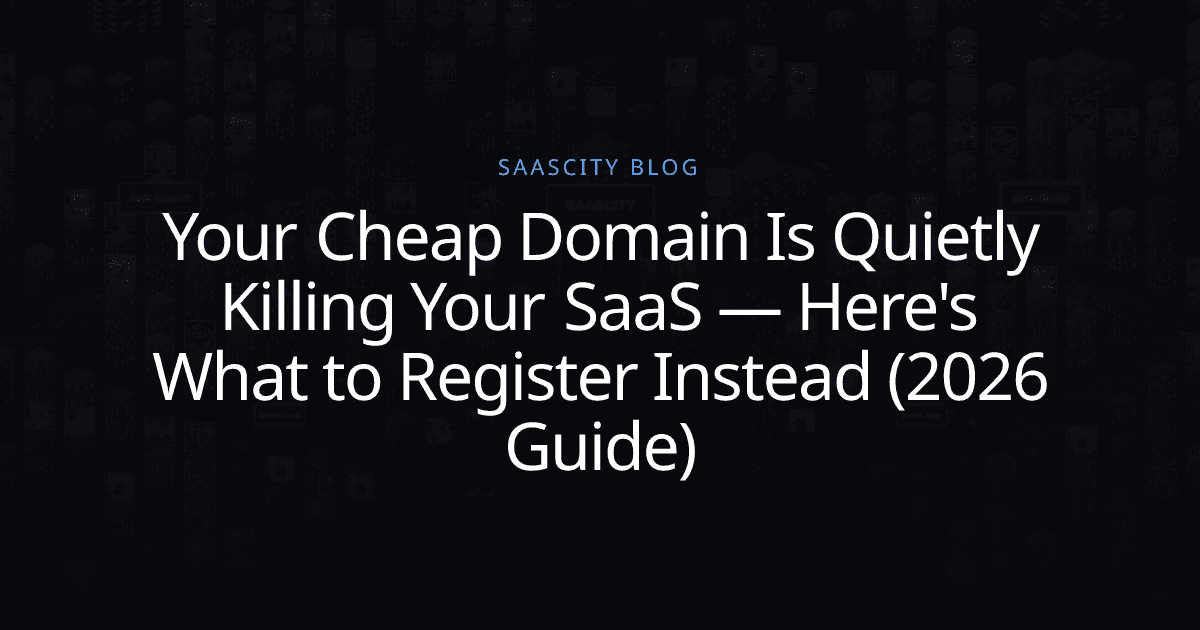 Your Cheap Domain Is Quietly Killing Your SaaS — Here's What to Register Instead (2026 Guide)