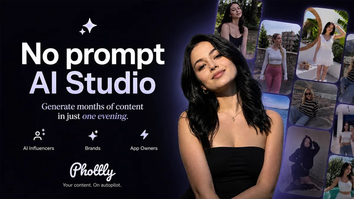 Phottly - no-prompt AI studio: generate months of social media content in one evening