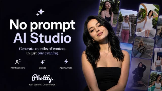 Phottly — no-prompt AI studio: months of social media content in one evening