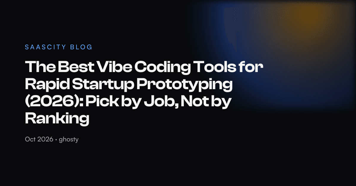 The Best Vibe Coding Tools for Rapid Startup Prototyping (2026): Pick by Job, Not by Ranking