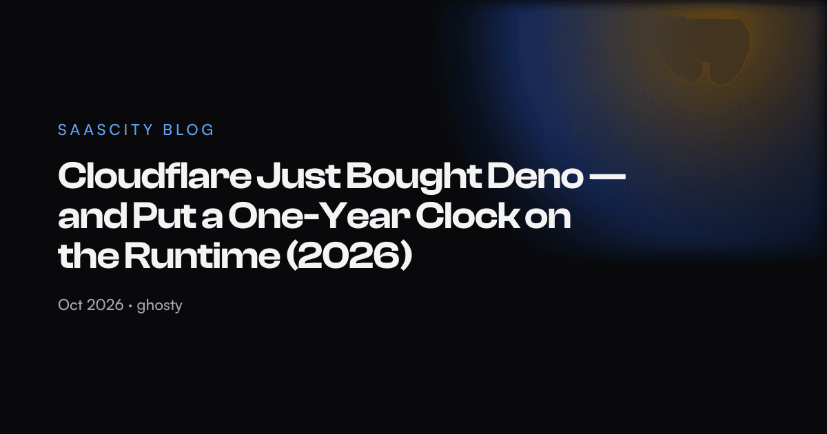 Cloudflare Just Bought Deno — and Put a One-Year Clock on the Runtime (2026)