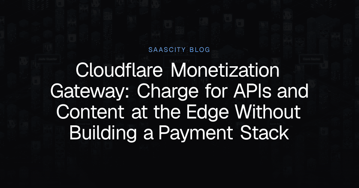 Cloudflare Monetization Gateway: Charge for APIs and Content at the Edge Without Building a Payment Stack