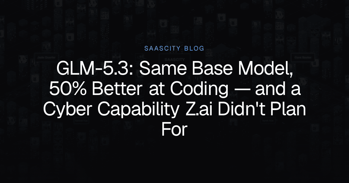 GLM-5.3: Same Base Model, 50% Better at Coding — and a Cyber Capability Z.ai Didn't Plan For