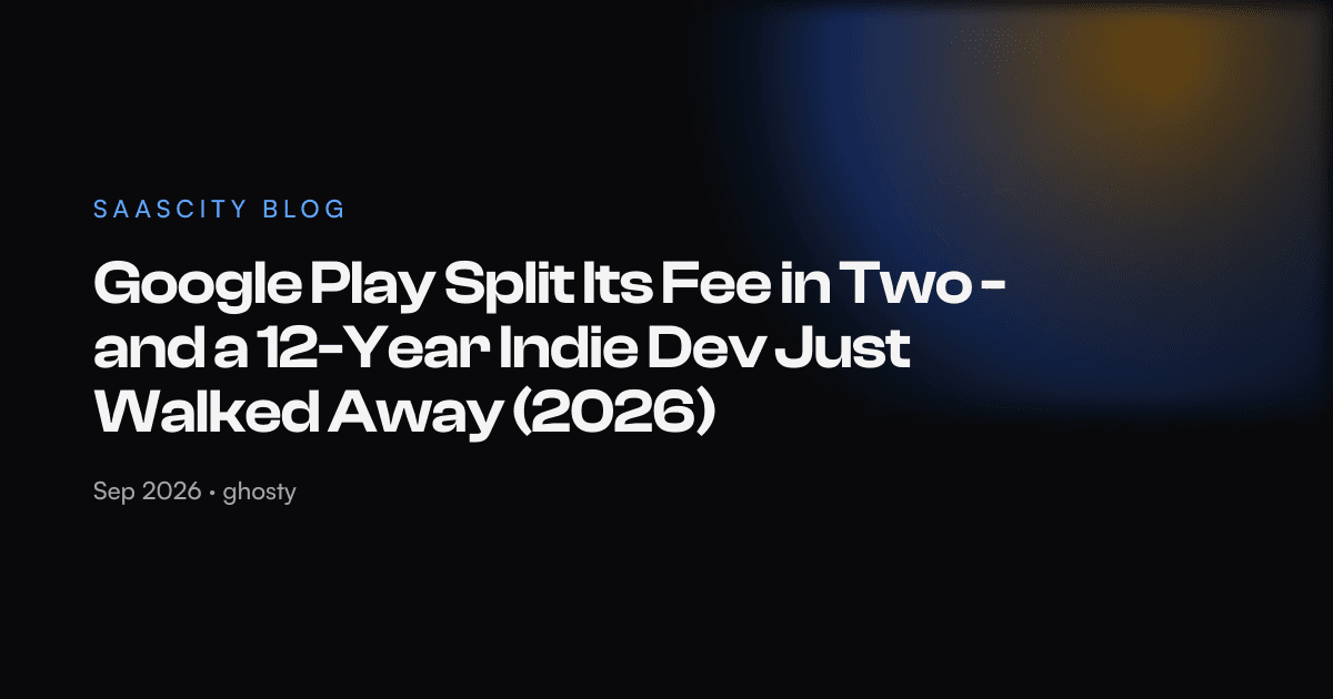 Google Play Split Its Fee in Two - and a 12-Year Indie Dev Just Walked Away (2026)