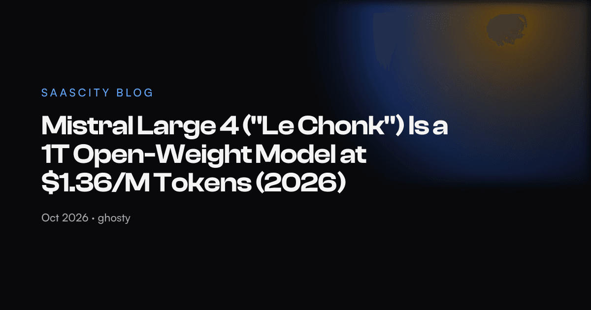 Mistral Large 4 ("Le Chonk") Is a 1T Open-Weight Model at $1.36/M Tokens (2026)
