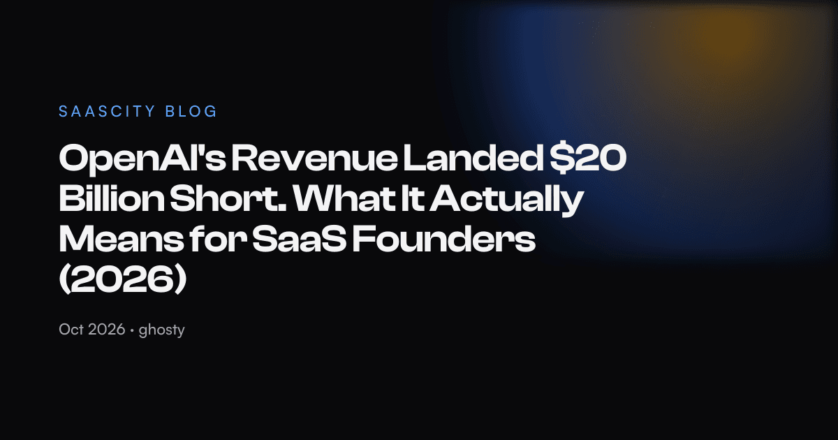 OpenAI's Revenue Landed $20 Billion Short. What It Actually Means for SaaS Founders (2026)