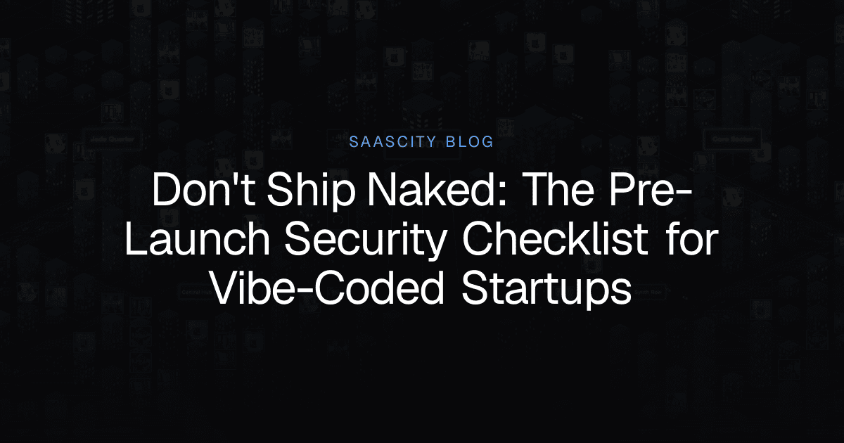 Don't Ship Naked: The Pre-Launch Security Checklist for Vibe-Coded Startups