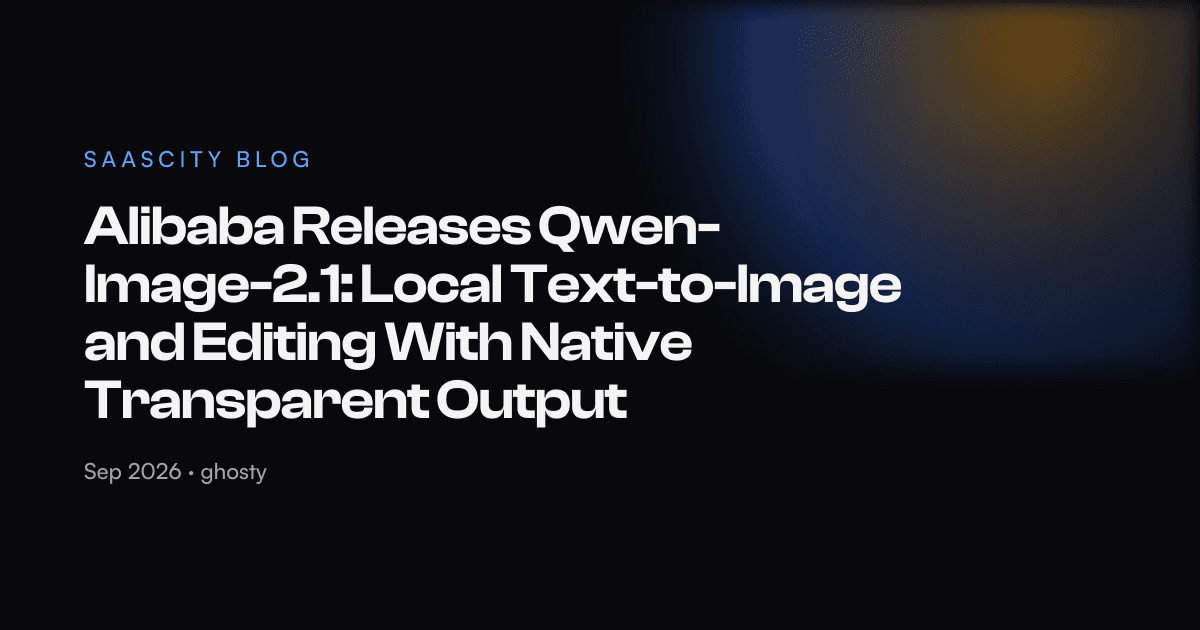 Alibaba Releases Qwen-Image-2.1: Local Text-to-Image and Editing With Native Transparent Output