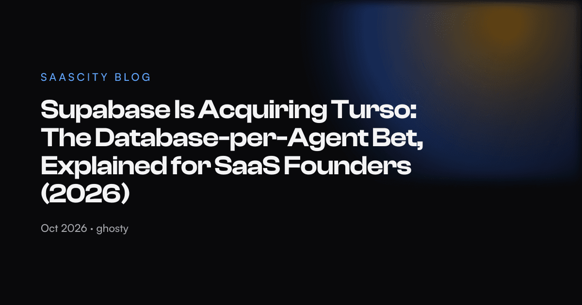 Supabase Is Acquiring Turso: The Database-per-Agent Bet, Explained for SaaS Founders (2026)