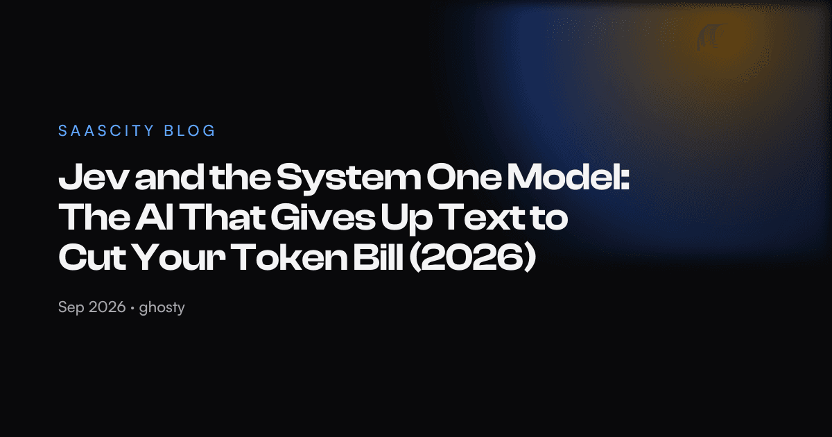 Jev and the System One Model: The AI That Gives Up Text to Cut Your Token Bill (2026)