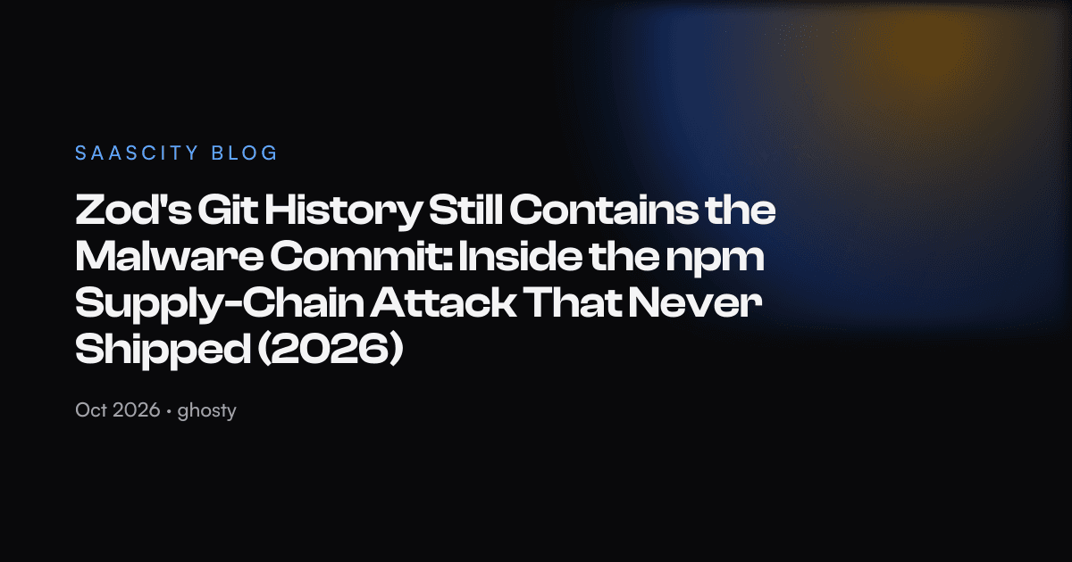 Zod's Git History Still Contains the Malware Commit: Inside the npm Supply-Chain Attack That Never Shipped (2026)