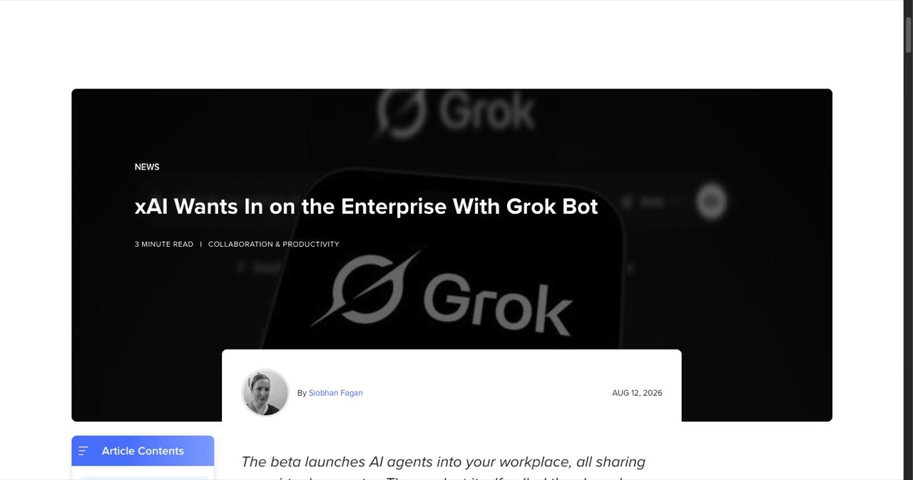 Reworked article covering xAI launching Grok Bot AI agents in beta and the enterprise push, the source behind the September 3 Grok Bot for Enterprise details in this post.