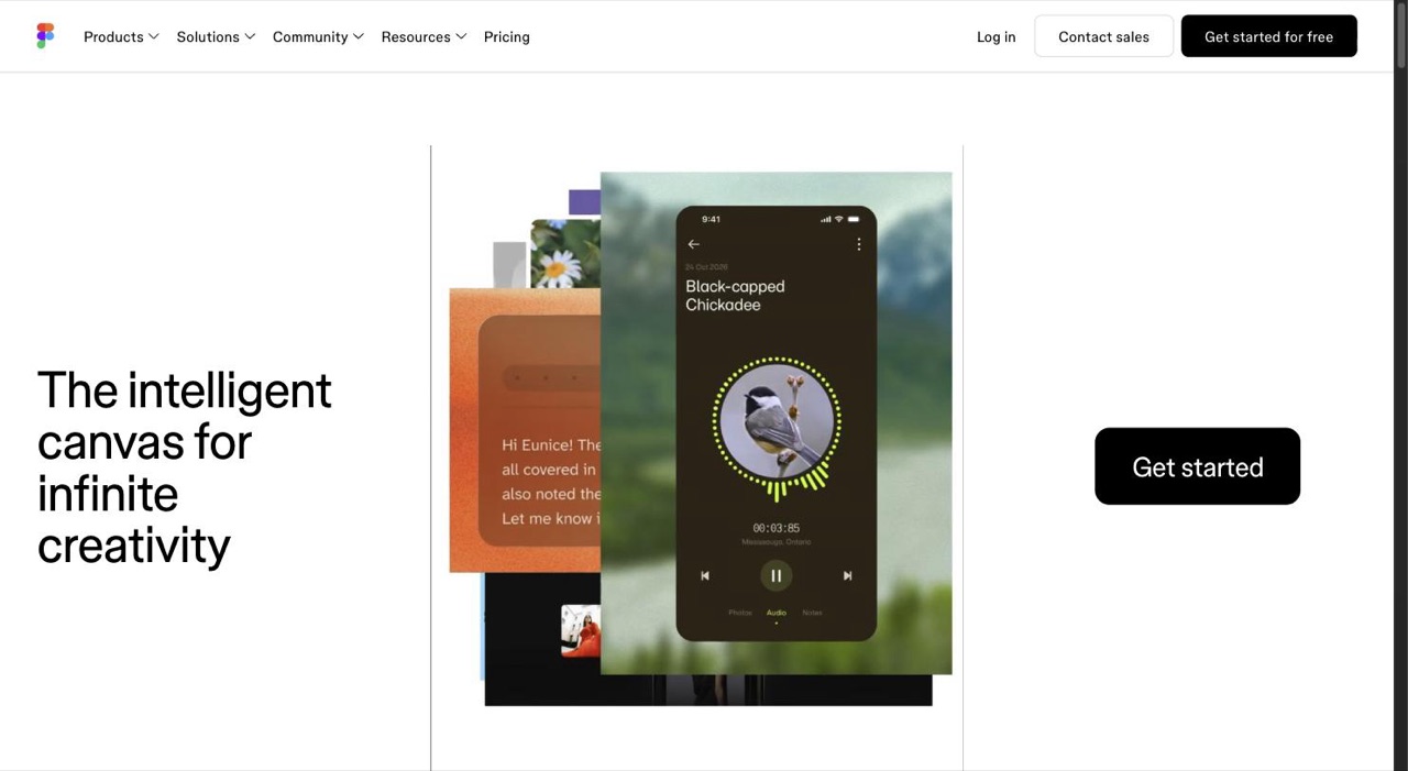 Figma homepage showing its collaborative interface design platform, the primary tool designers keep open and the plugin surface several of these micro SaaS ideas would distribute through