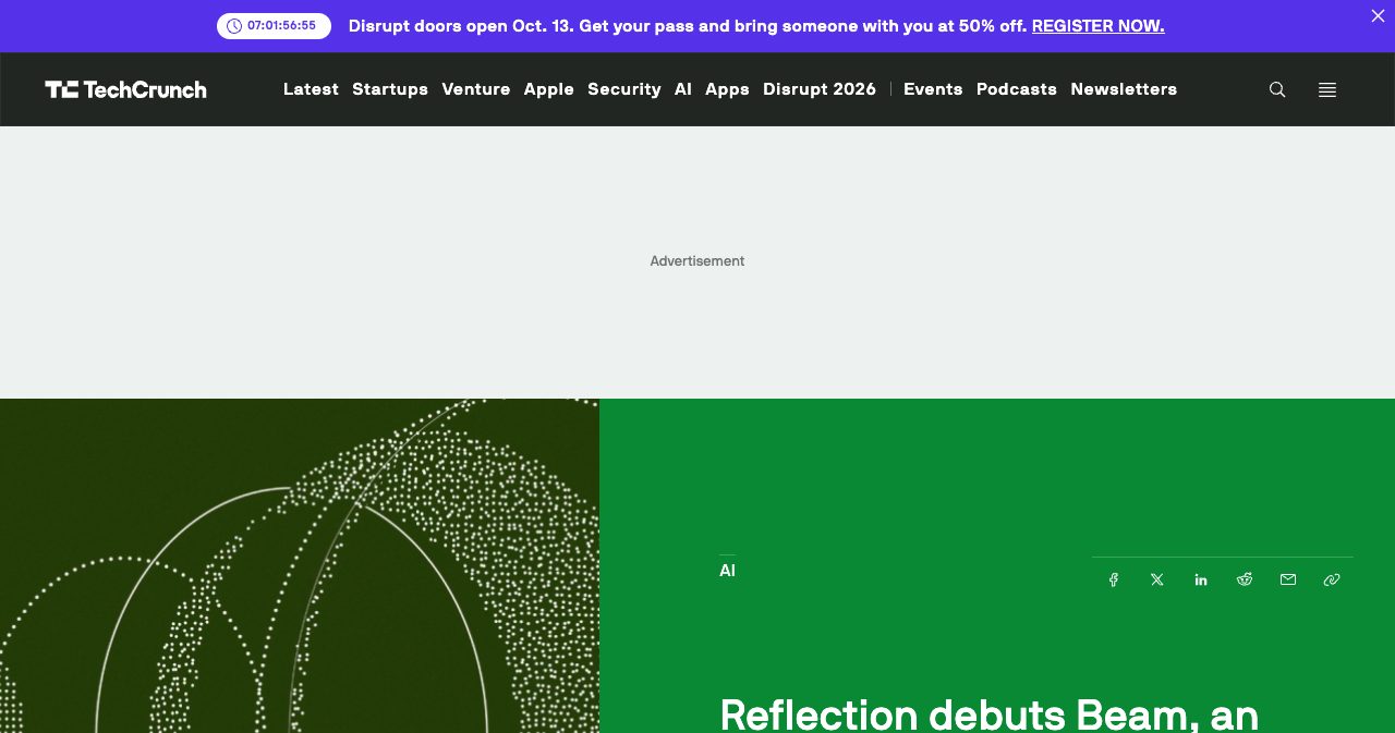 TechCrunch's October 5, 2026 article on Reflection's Beam launch, headlined as a rival to Chinese open-weight models at lower compute cost, the coverage this post draws its funding and comparison figures from