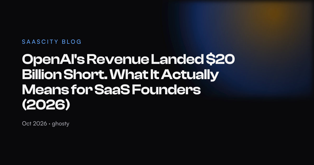 Openai Hack OpenAI Revenue $20B Short: What It Means for SaaS Founders 2026